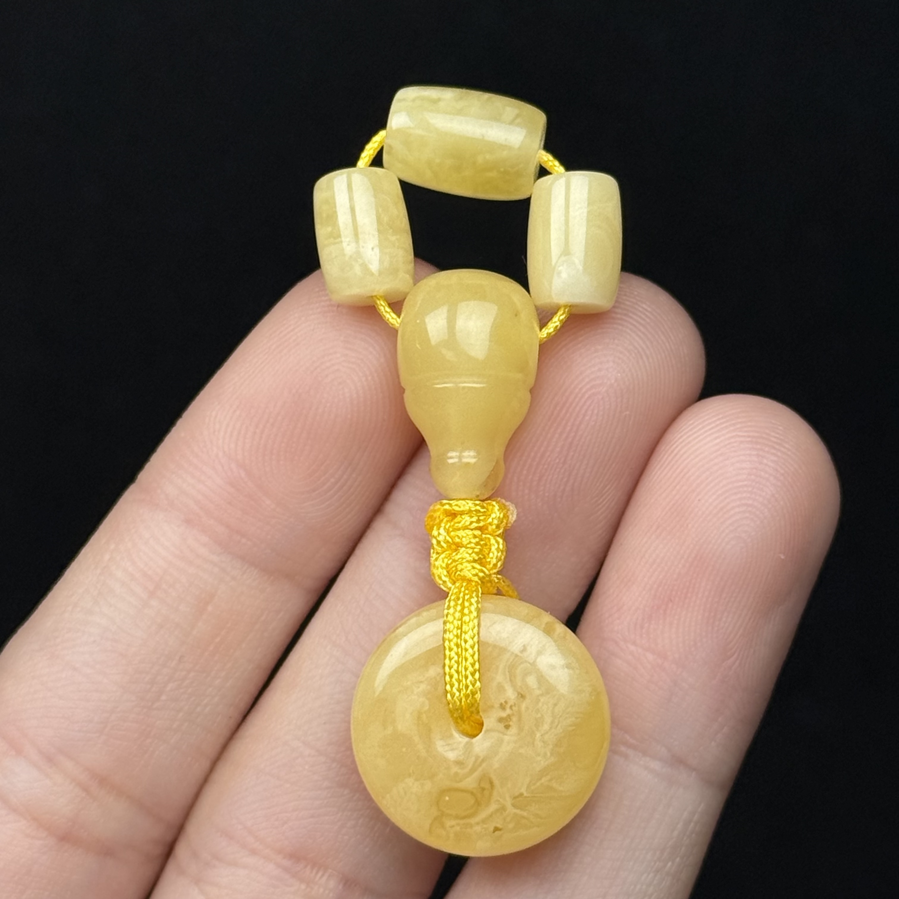 Z7238天然原矿蜜蜡 三通套装5.9/8.7mm 支持鉴定假一罚十