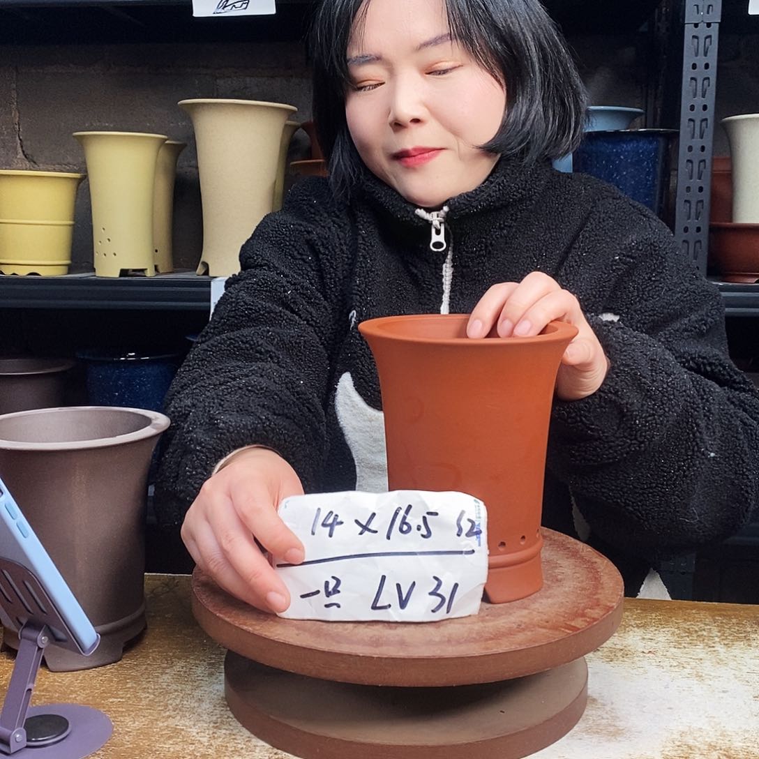 紫砂紫砂花盆一只LV31