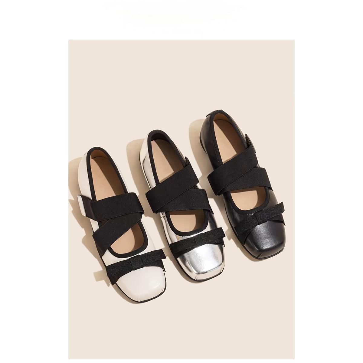 芭蕾舞鞋魔术贴蝴蝶结玛丽珍单鞋女