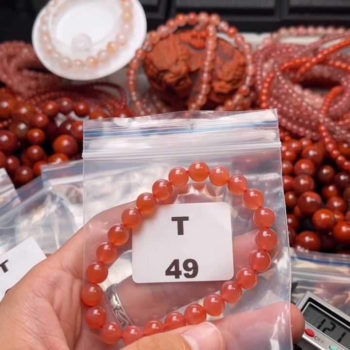 南红玛瑙未镶嵌多样性发货默认微瑕称重8mm