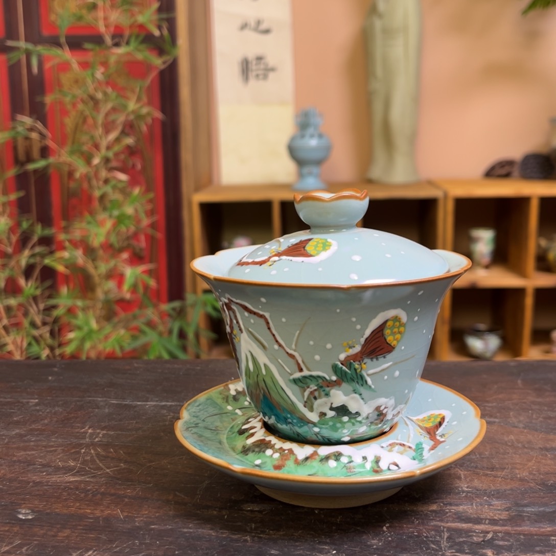 杯柴烧手工手绘陶瓷