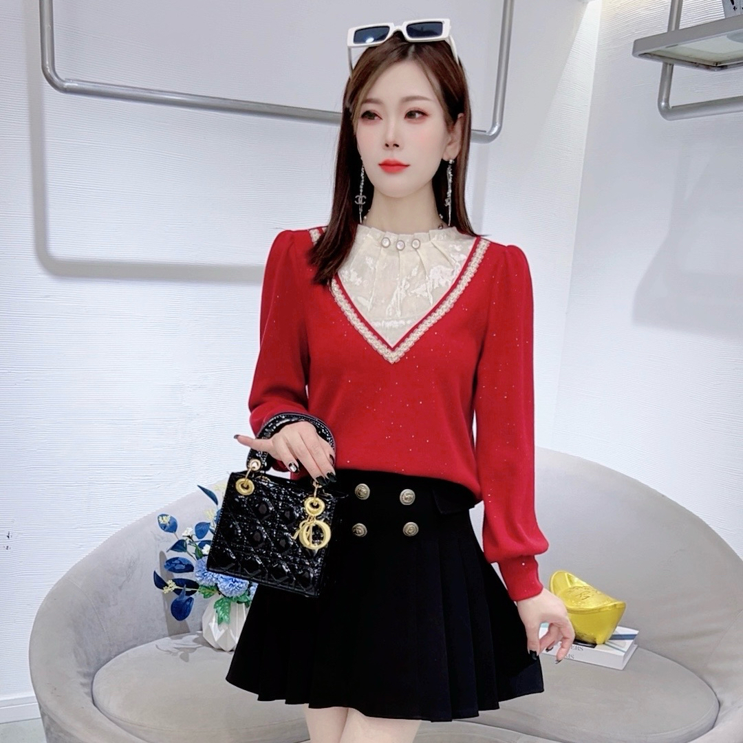 A8871秋季新款女装时尚百搭长袖T恤洋气显瘦上衣