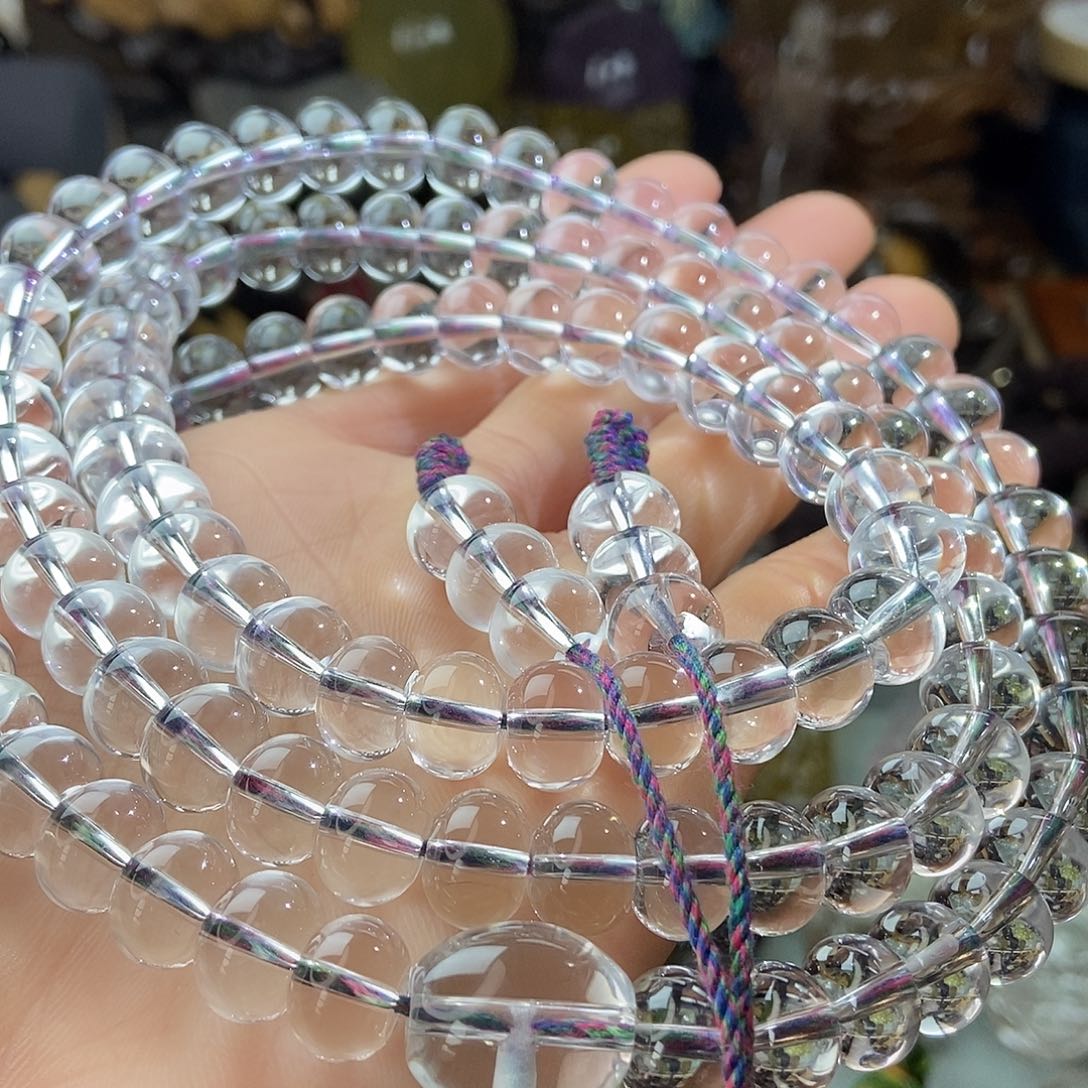 水晶套链未镶嵌白水晶毕业级108颗念珠