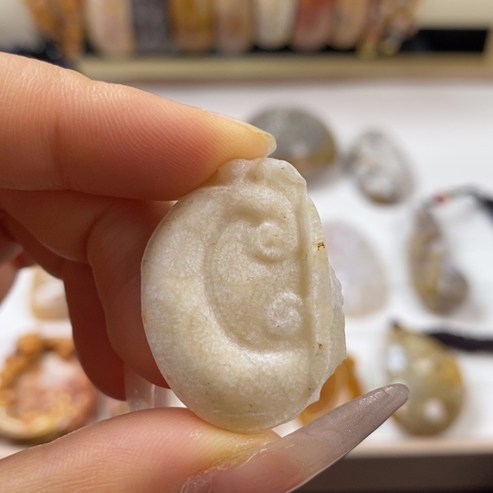 硅化玉吊坠(不含链)未镶嵌6号链接