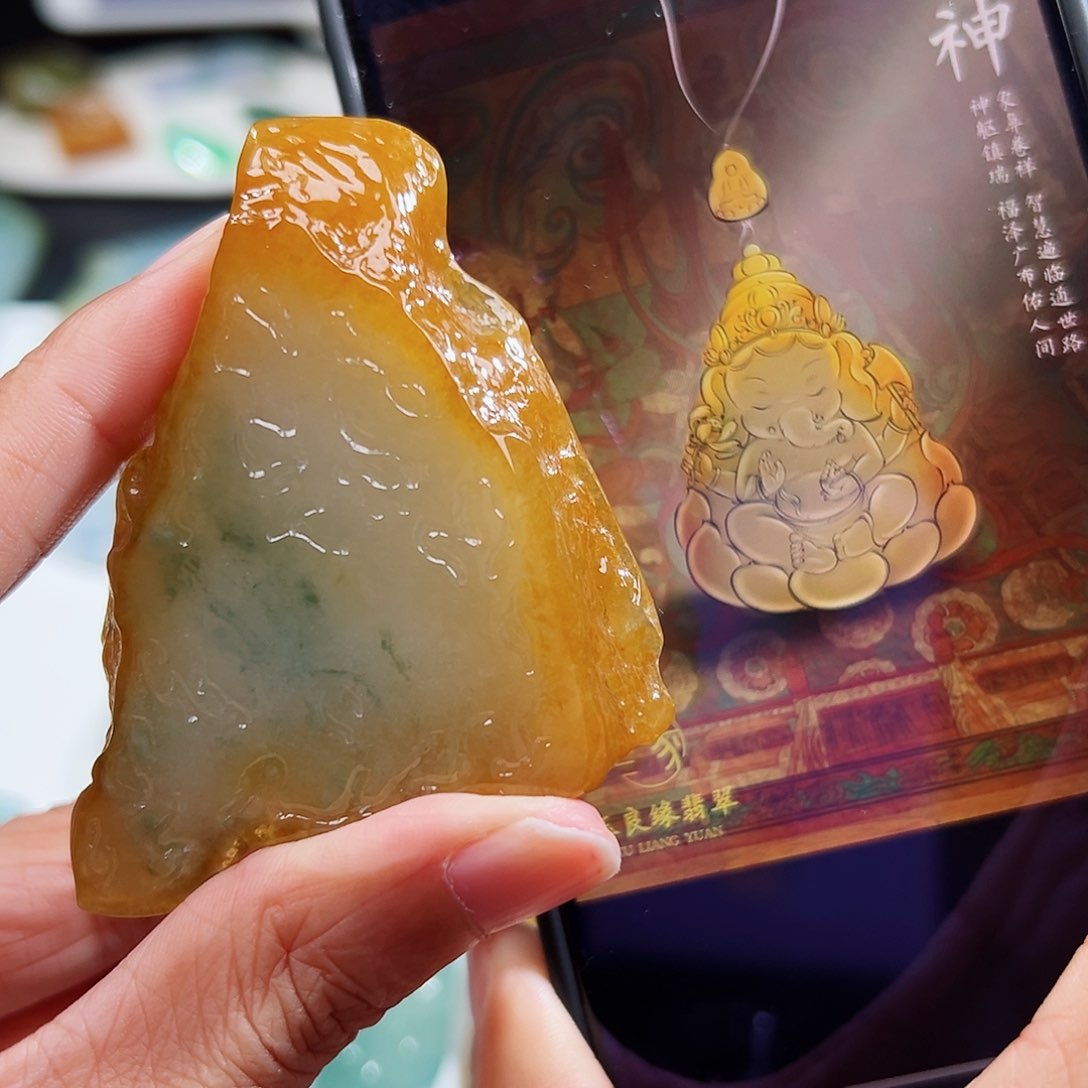 定制翡翠未镶嵌翡翠挂件