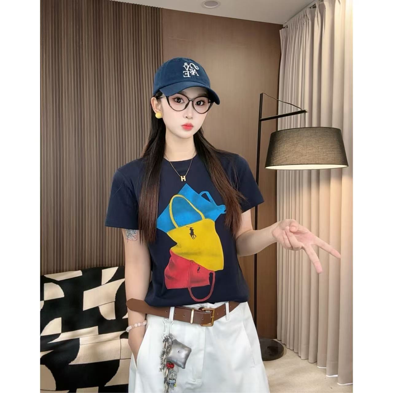 ANGEL HUE-春夏「别致包包」时髦洋气小众设计别致独特短袖T恤290