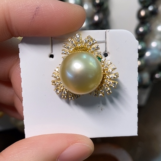 海水珍珠颈饰银S925镶嵌13