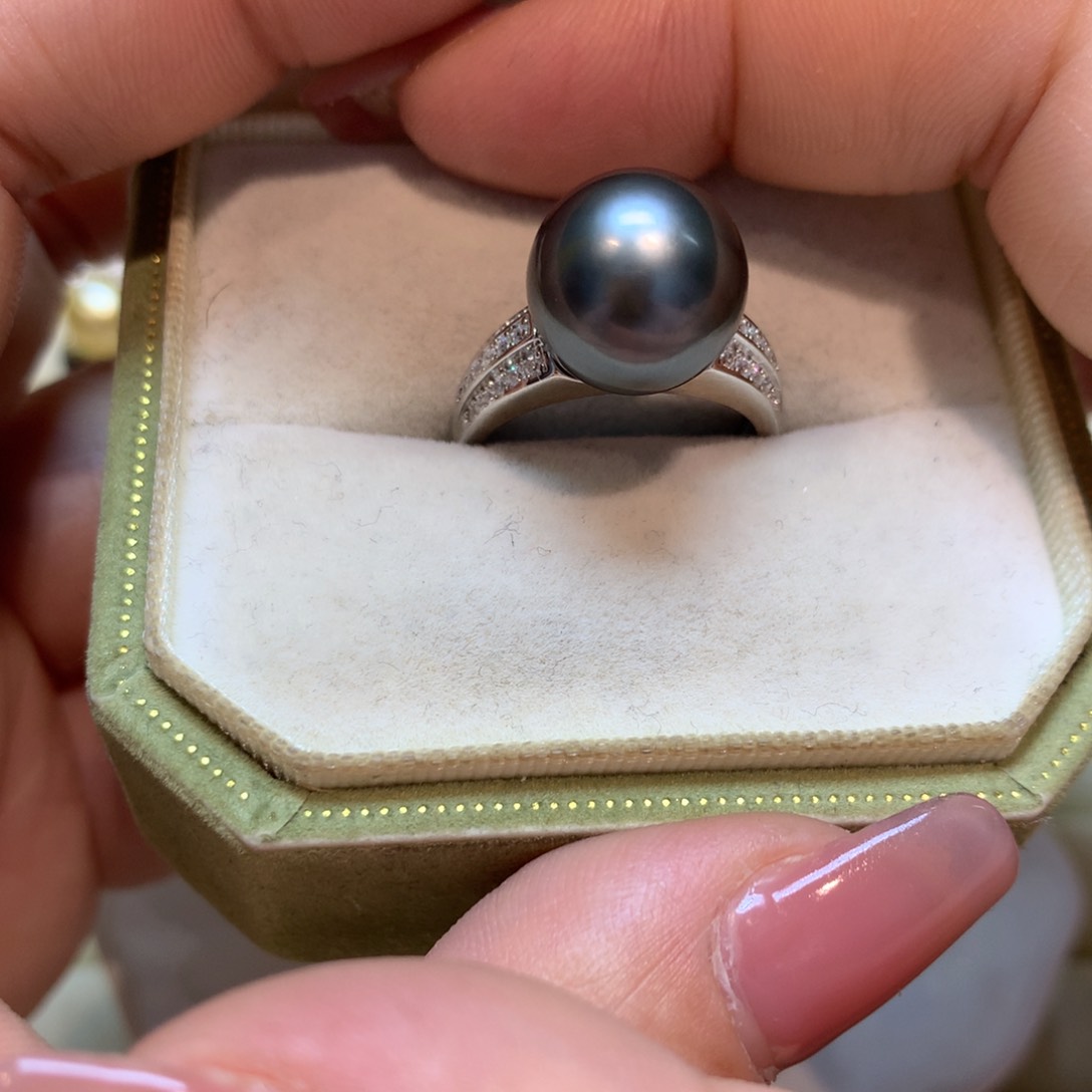 海水珍珠戒指银S925镶嵌