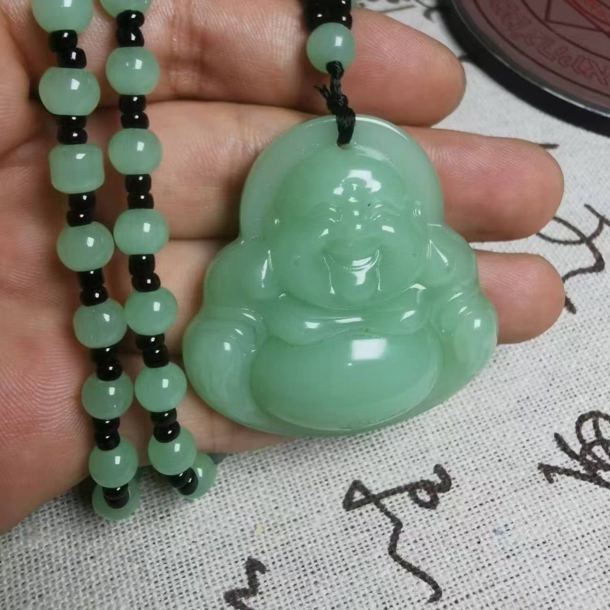  国风男女弥勒吊坠