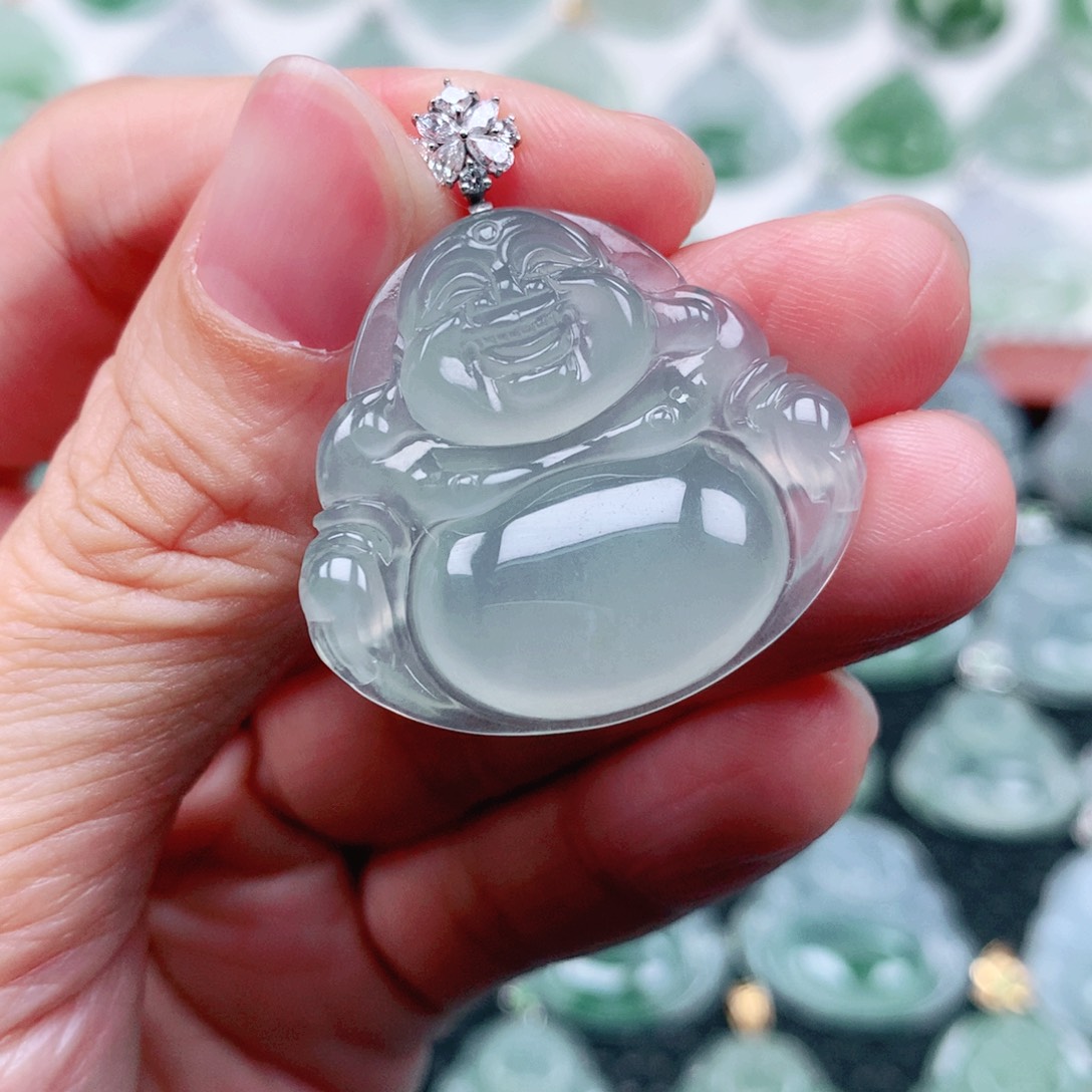 吊坠(不含链)18K金镶嵌翡翠°*H