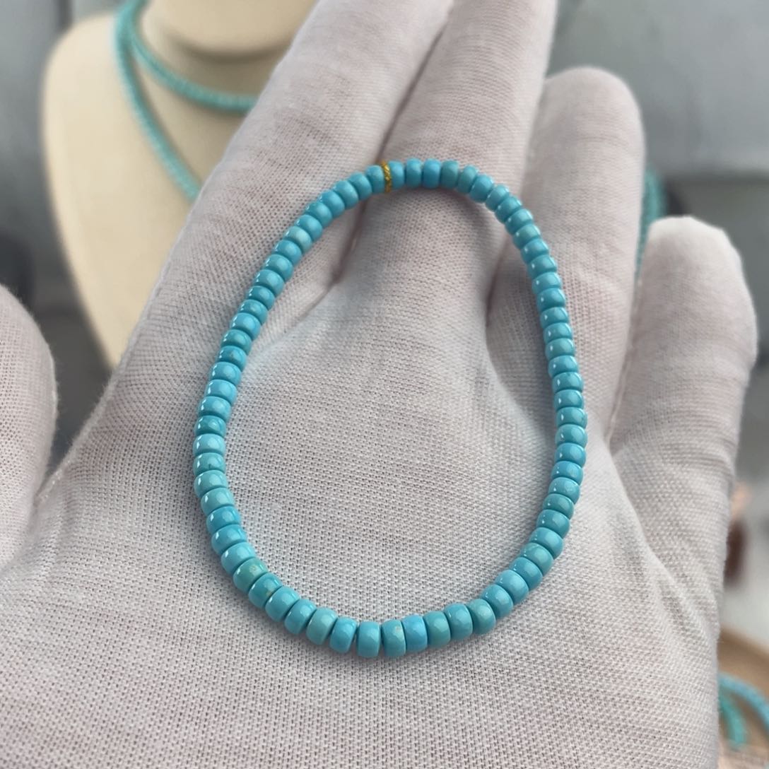 绿松石手链未镶嵌直切卡3.8