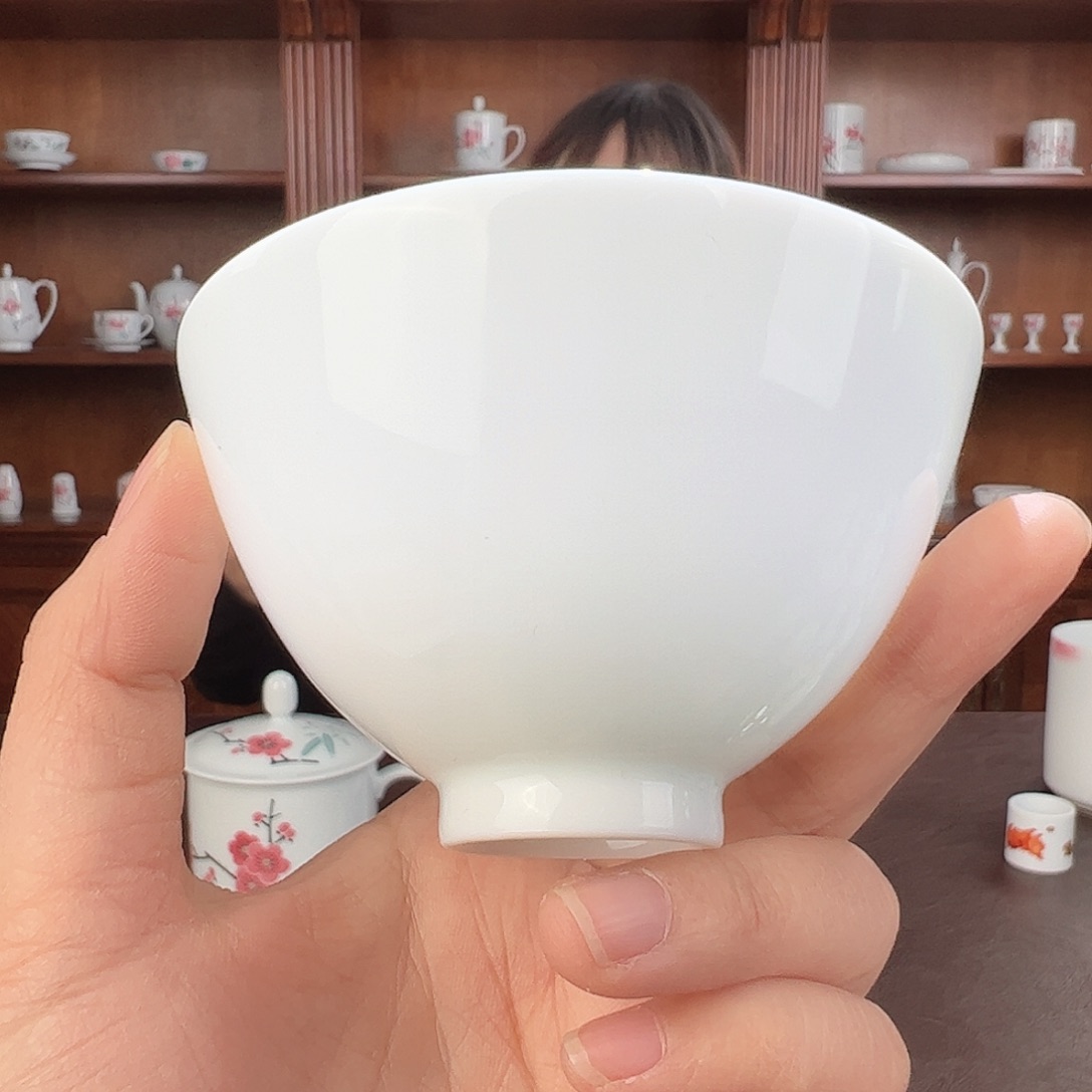 瓷柴窑 素胎鸡心杯