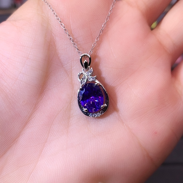 紫晶吊坠(赠链)银S925镶嵌