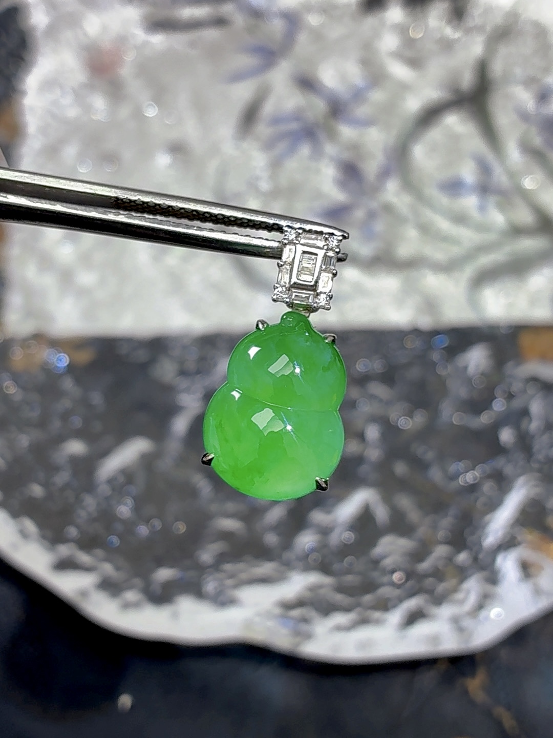 【霖家｜葫芦】天然A货缅甸翡翠18k金镶嵌