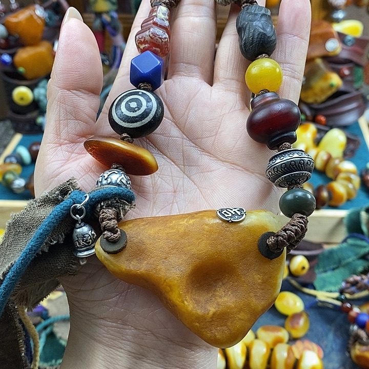 蜜蜡未镶嵌项链项链