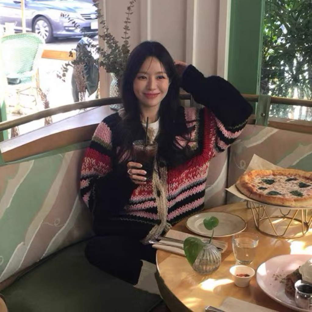  Tian Weave黑色彩条手编开衫毛衣