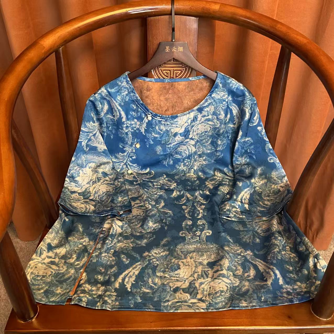 【扶光】2025夏季新款国风中袖上衣高级时尚百搭气质显瘦女装6652