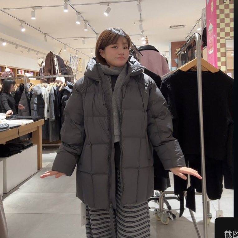 橡皮女装1254120011冬季中长款羽羽厚外套