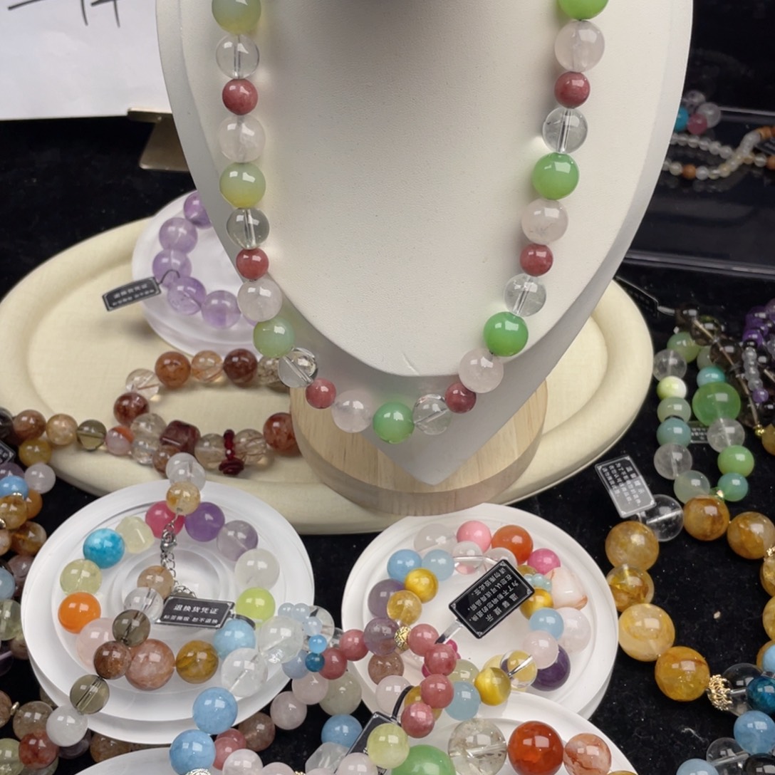 手链银S925镶嵌烟晶