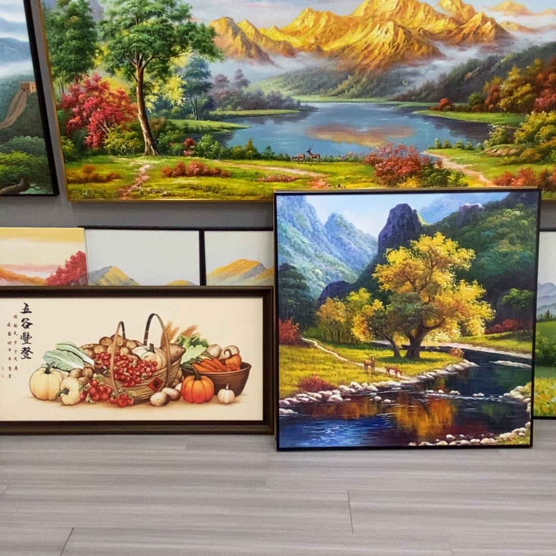 横款现场画铝合金黑框