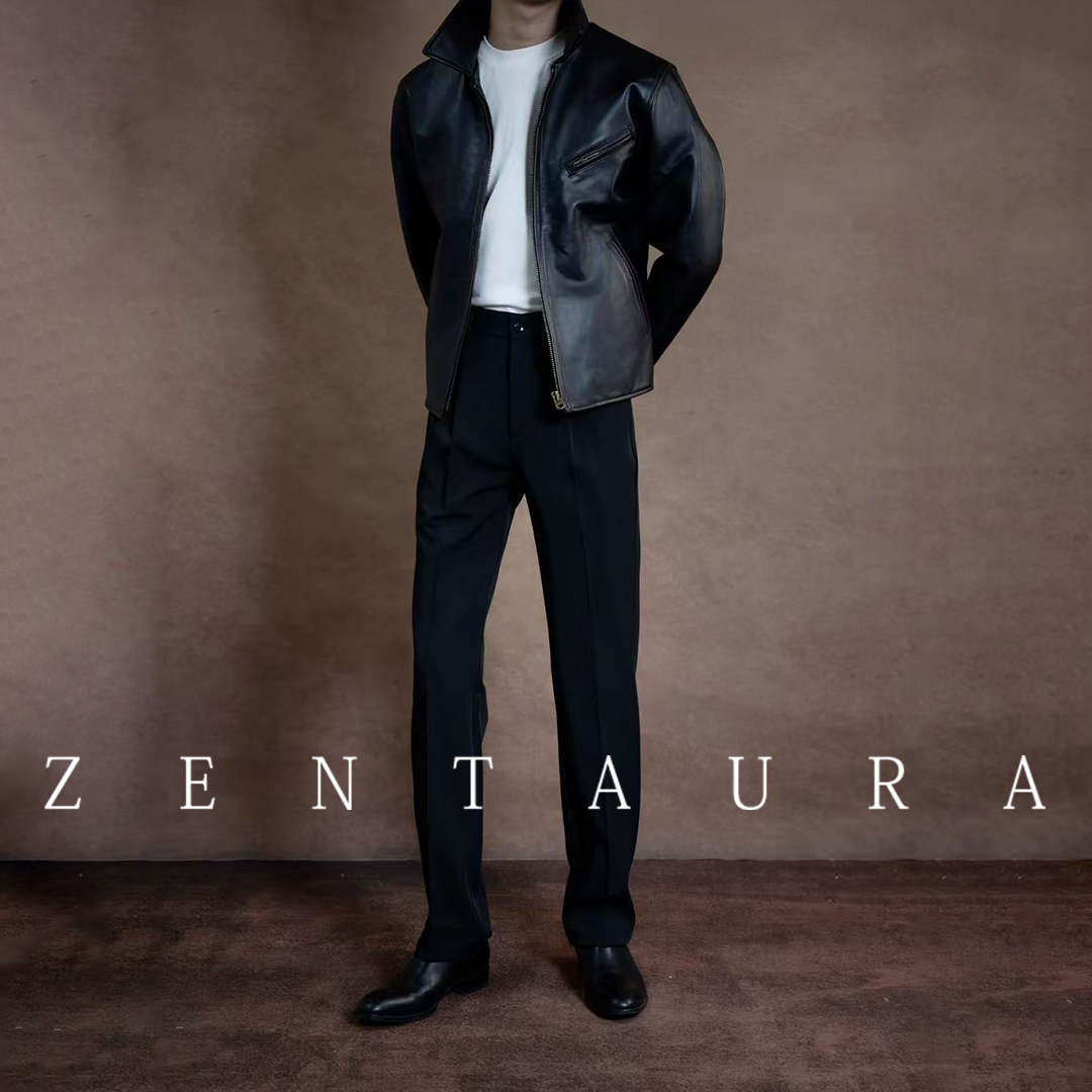 【神盐会长品牌】之南ZENTAURA丨野雅痞高定刀锋立体打褶直筒西裤