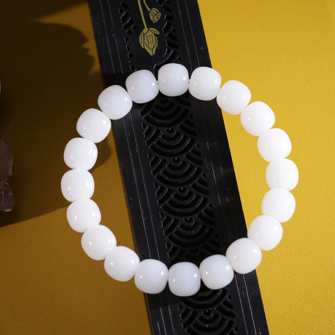 和田玉高白羊脂玉手串9-10