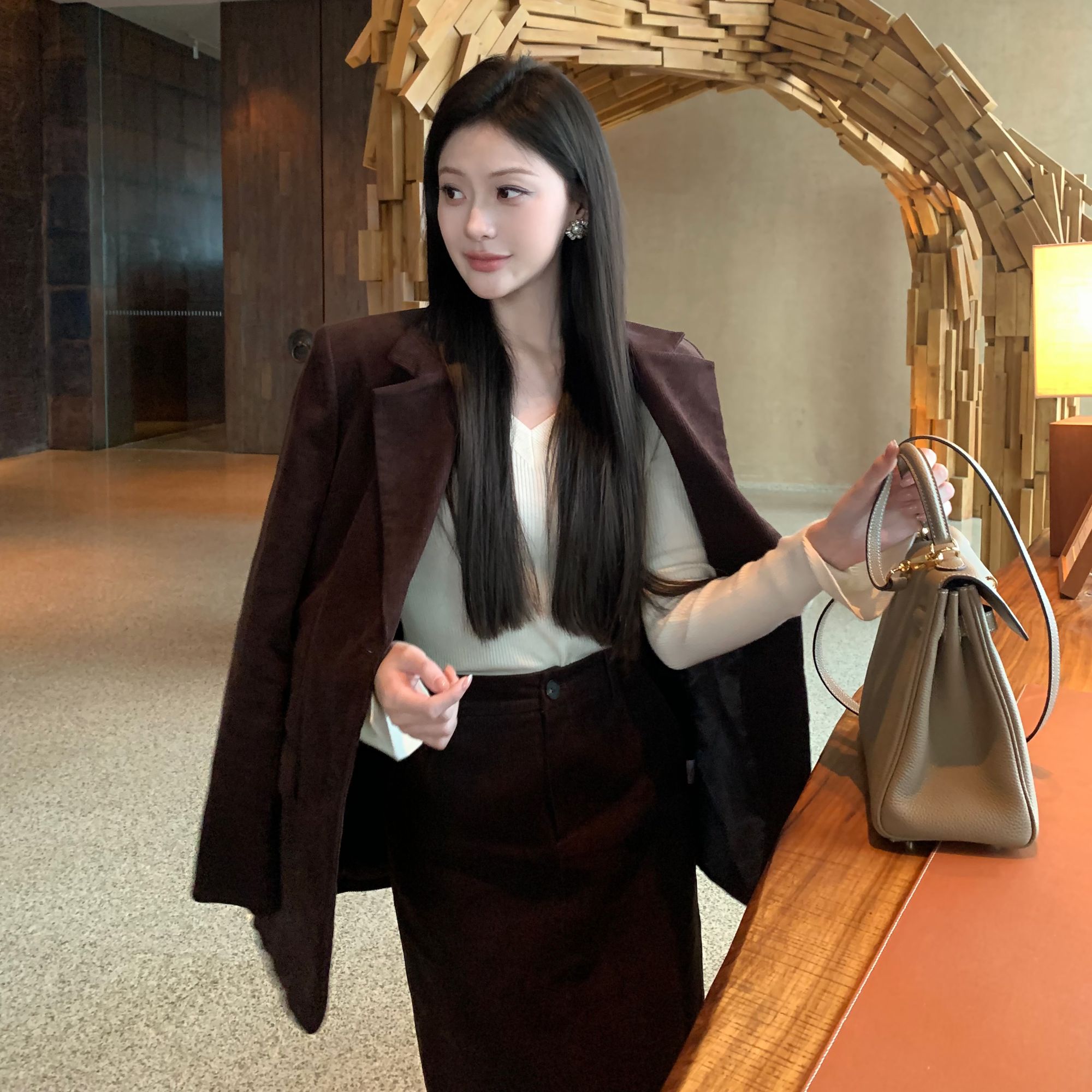 JINY | “京都佳人" 秋冬高级感灯芯绒,阔版西装外套女 MAW28707