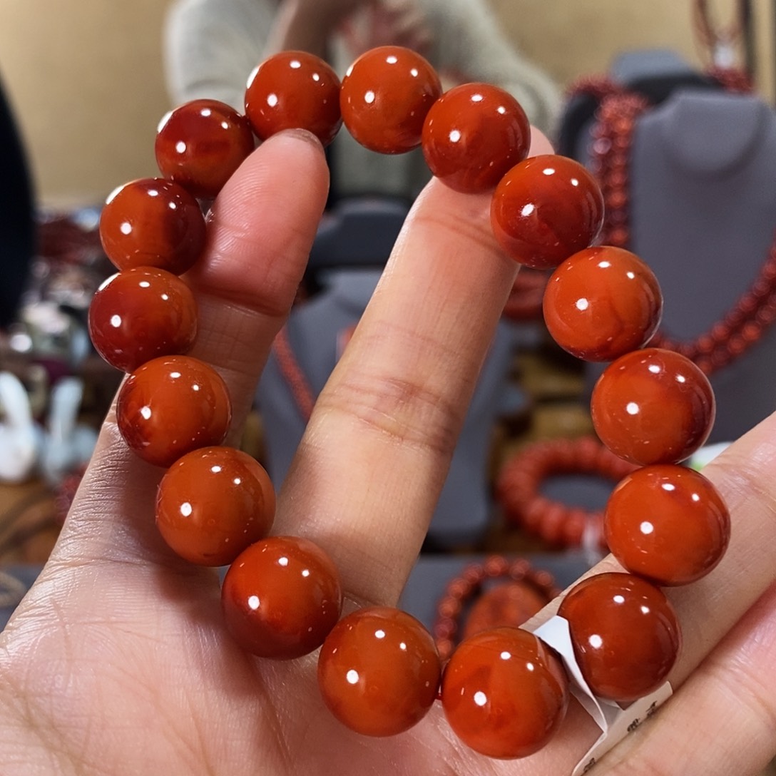 未镶嵌单圈13mm原矿南红玛瑙