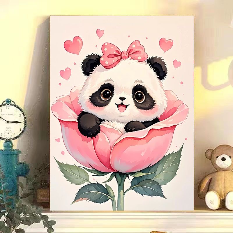 diy数字油画动物与花系列手工填充填色油画解压治愈系装饰挂画