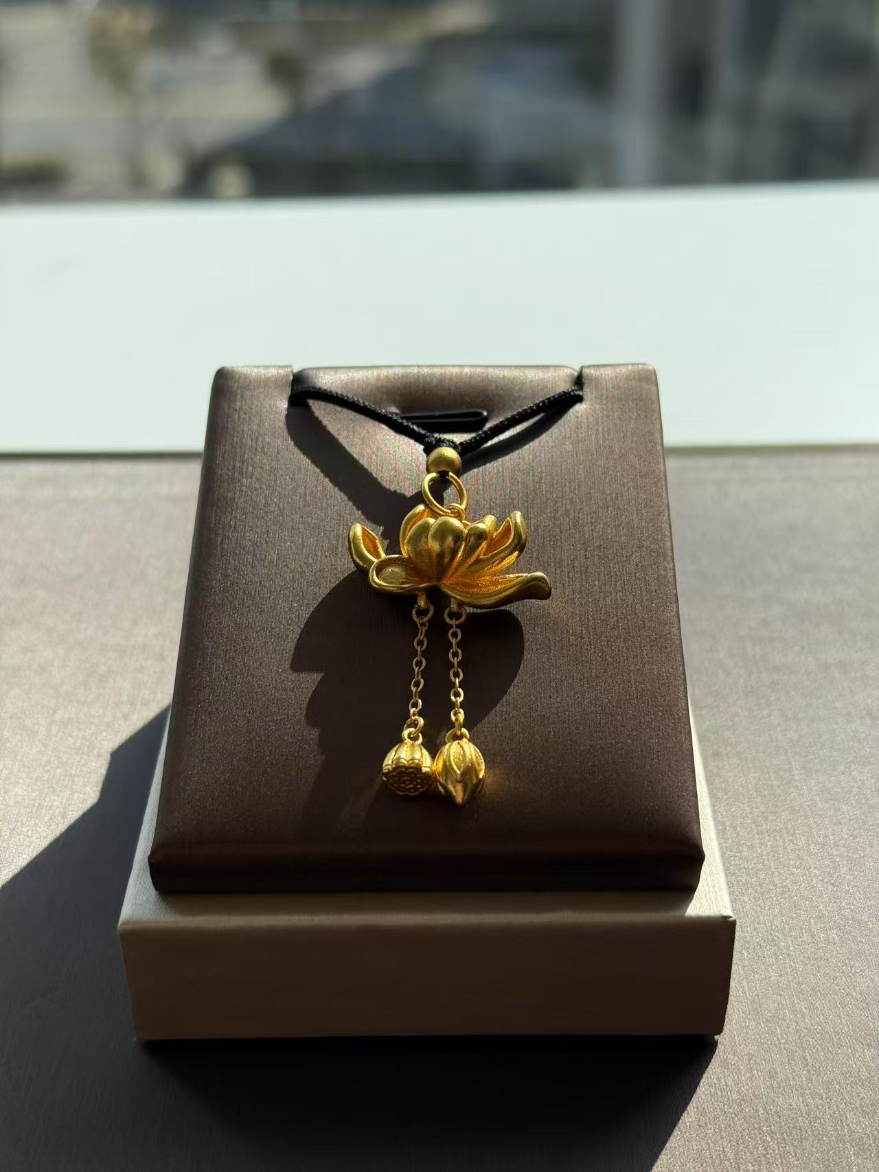 铜合金吊坠 铜合金吊坠   国潮莲花项链毛衣链