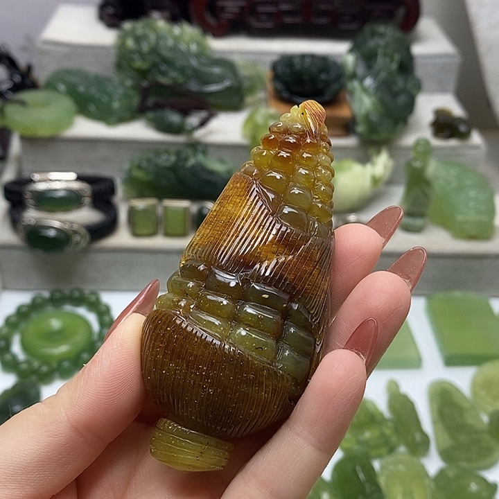 未镶嵌岫玉手把件