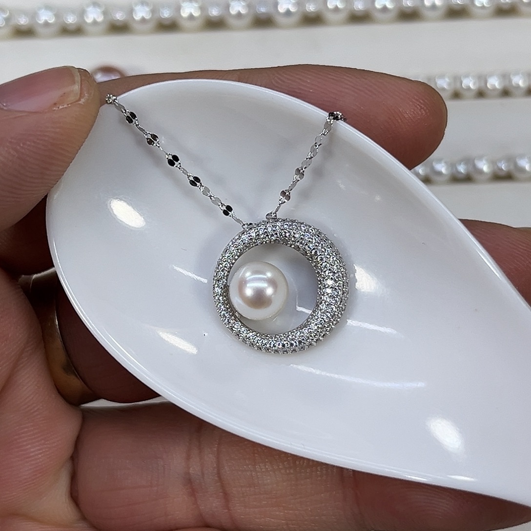 淡水珍珠颈饰银S925镶嵌