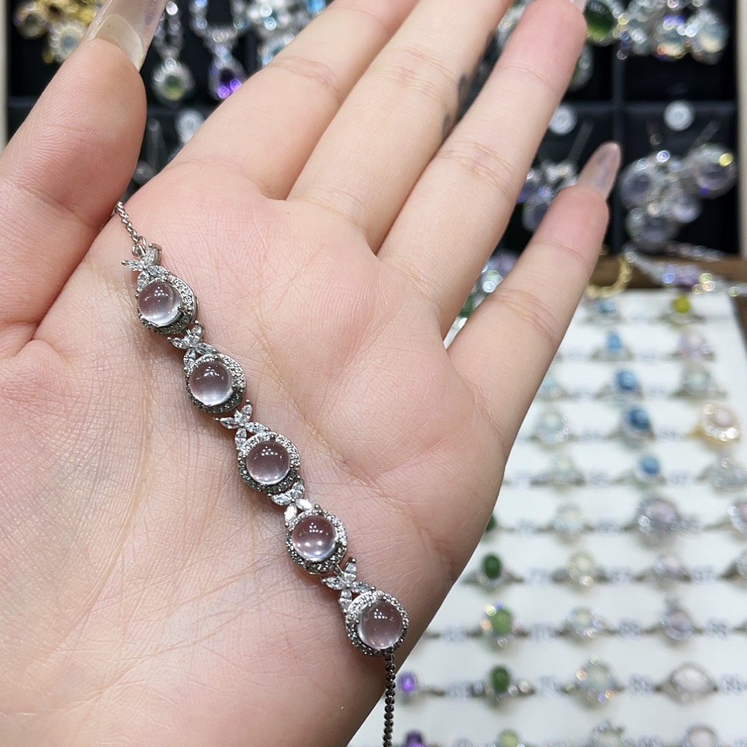 嘻***记水晶手链银S925镶嵌