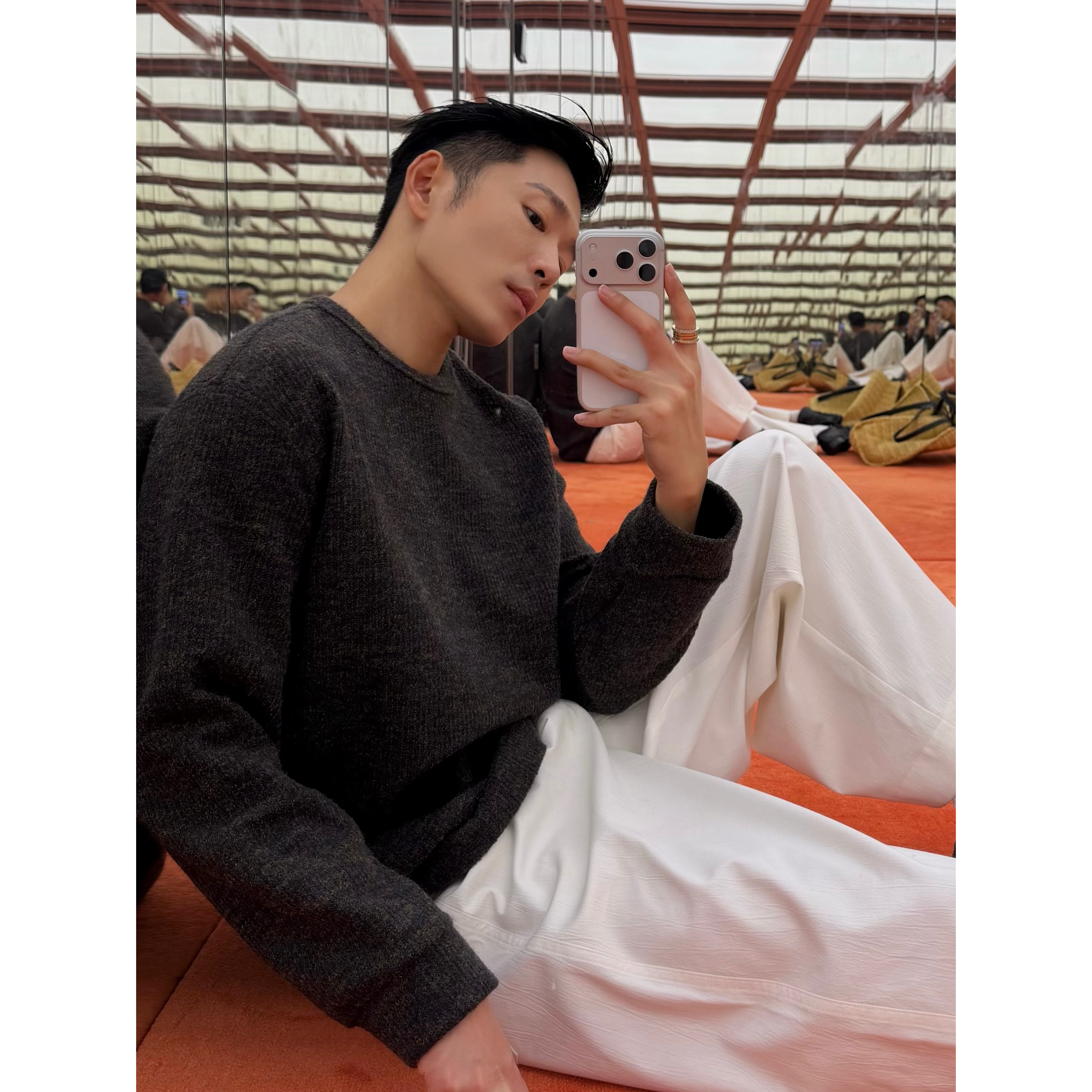 【TANPIN】25A/W 彩纱混纺重磅圆领卫衣