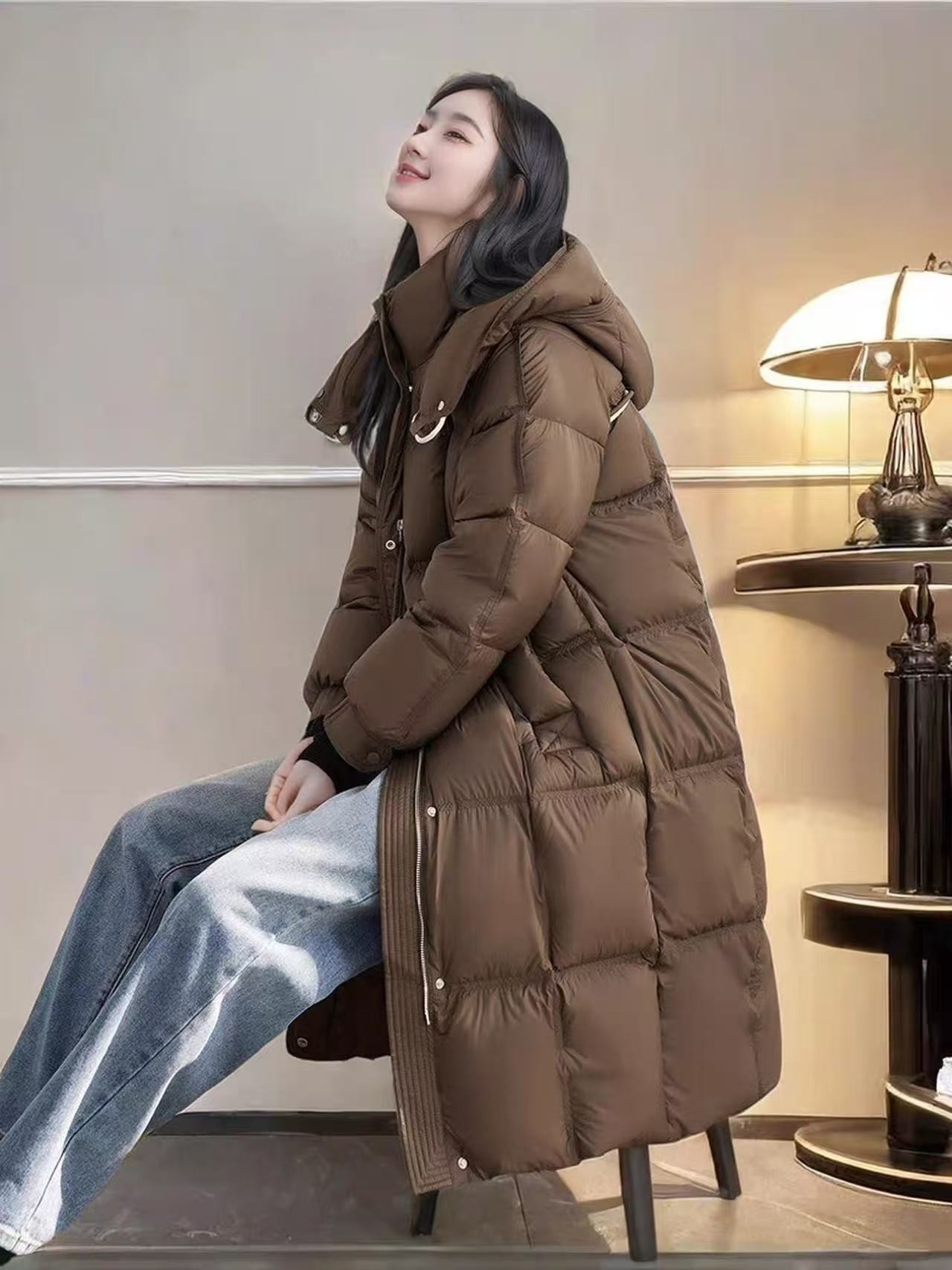  8805 中长款羽绒服Q(M衣长103左右)