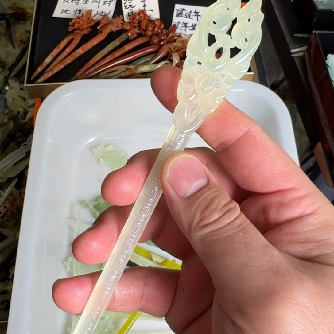 岫玉发饰未镶嵌岫玉发簪就是好看