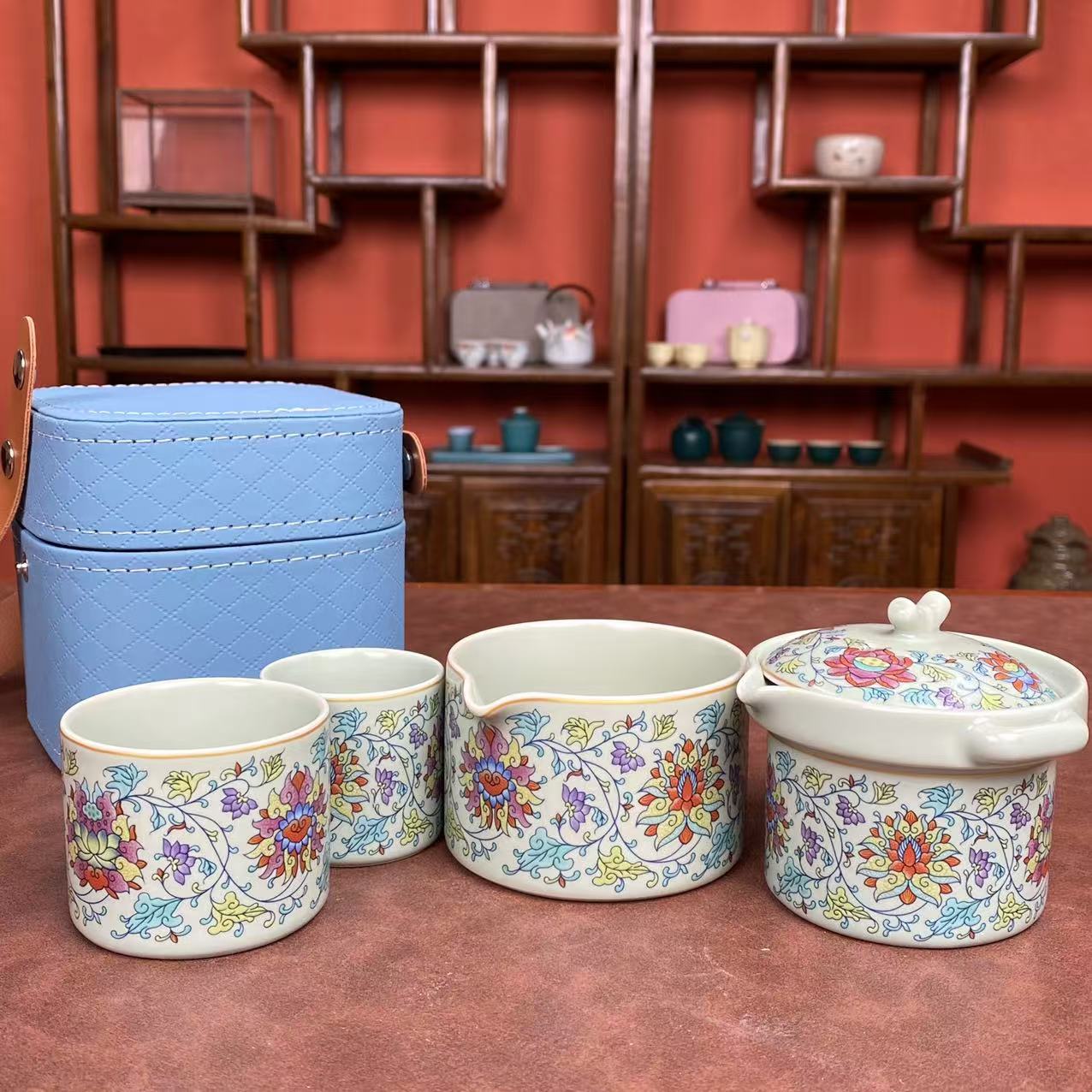 欢天喜地快客壶套组 高端茶器陶瓷主人杯0778