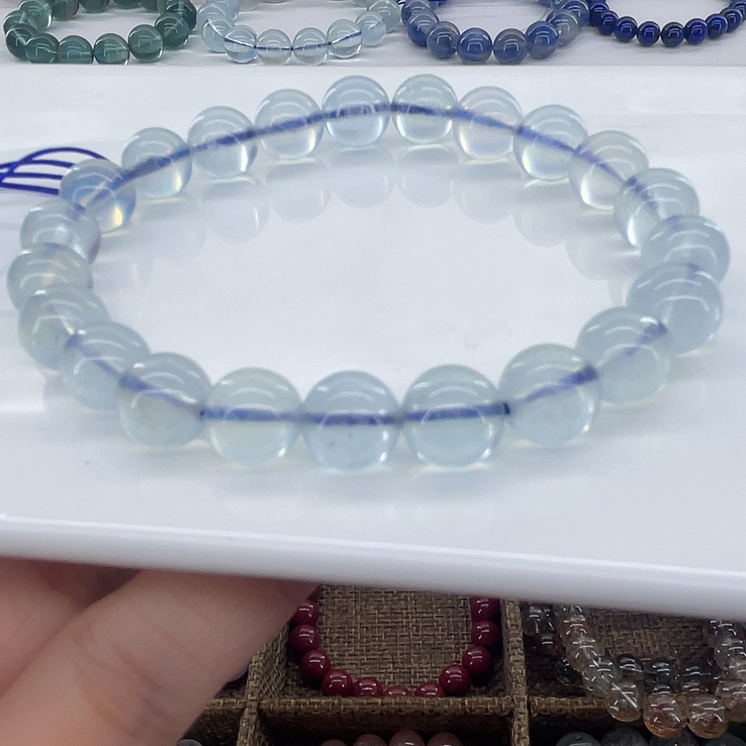 手链水晶未镶嵌海蓝宝8+mm