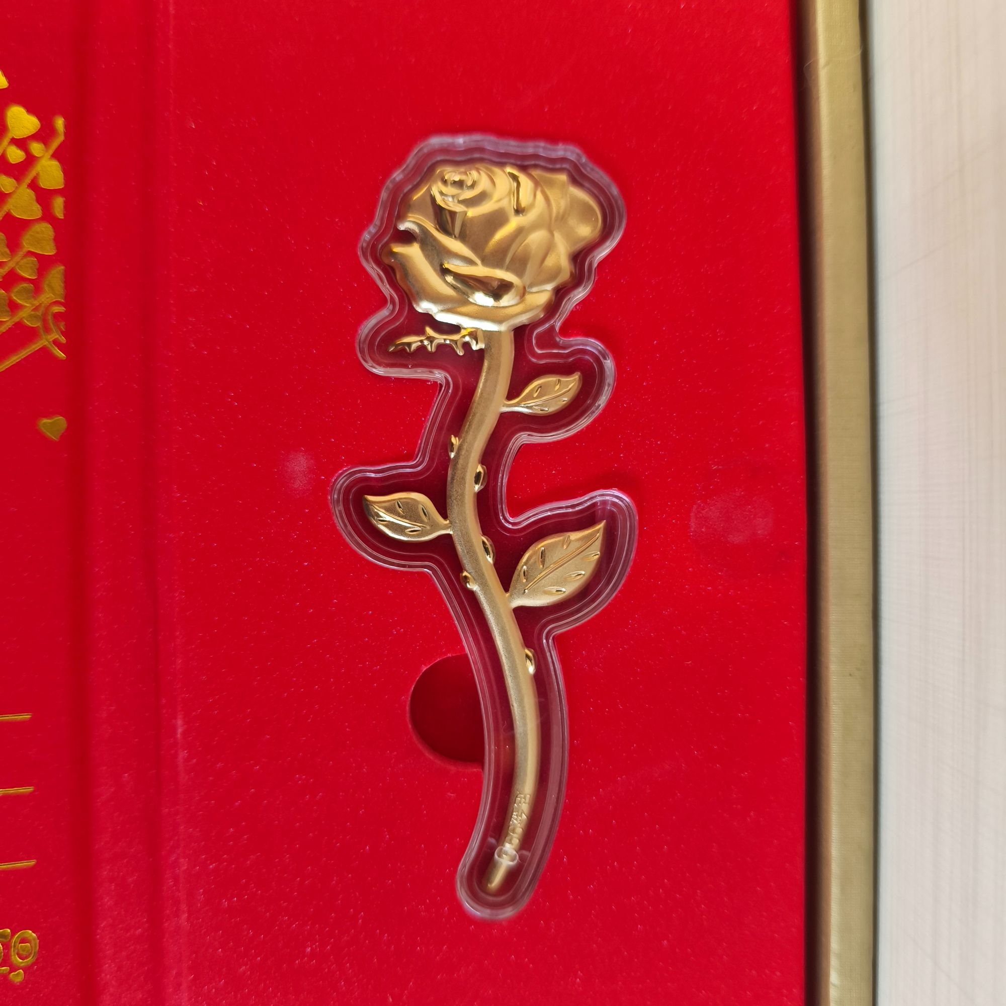 含金工艺品【XH】玫瑰花金片高档包装送礼情人节玫瑰花贺卡合集