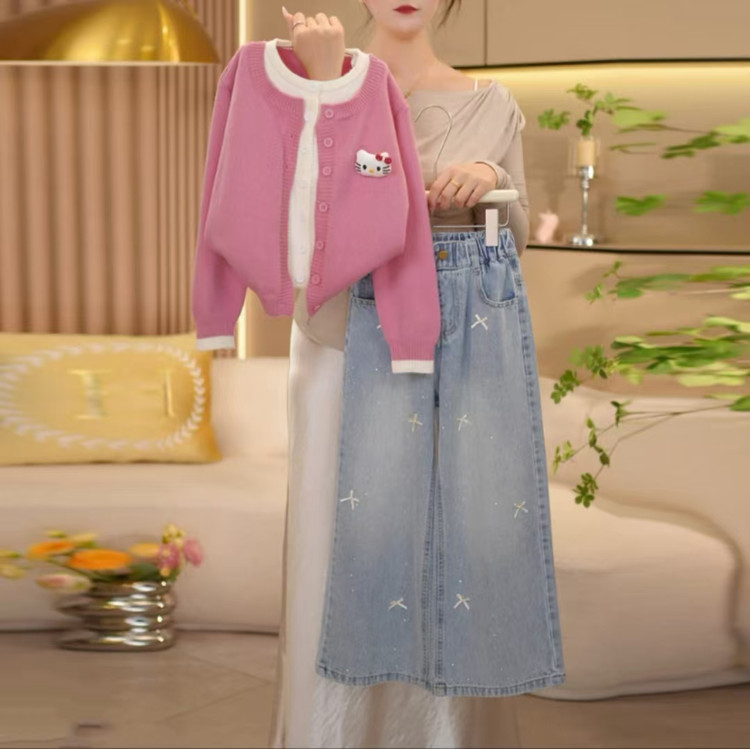 套装韩版春季纯色女童中大童