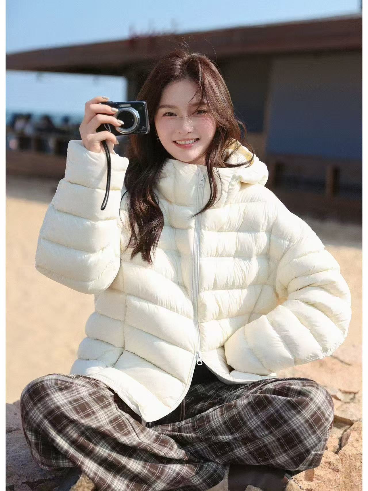 2025冬季新款90绒羽绒服排骨小个子连帽短款时尚百搭加厚保暖