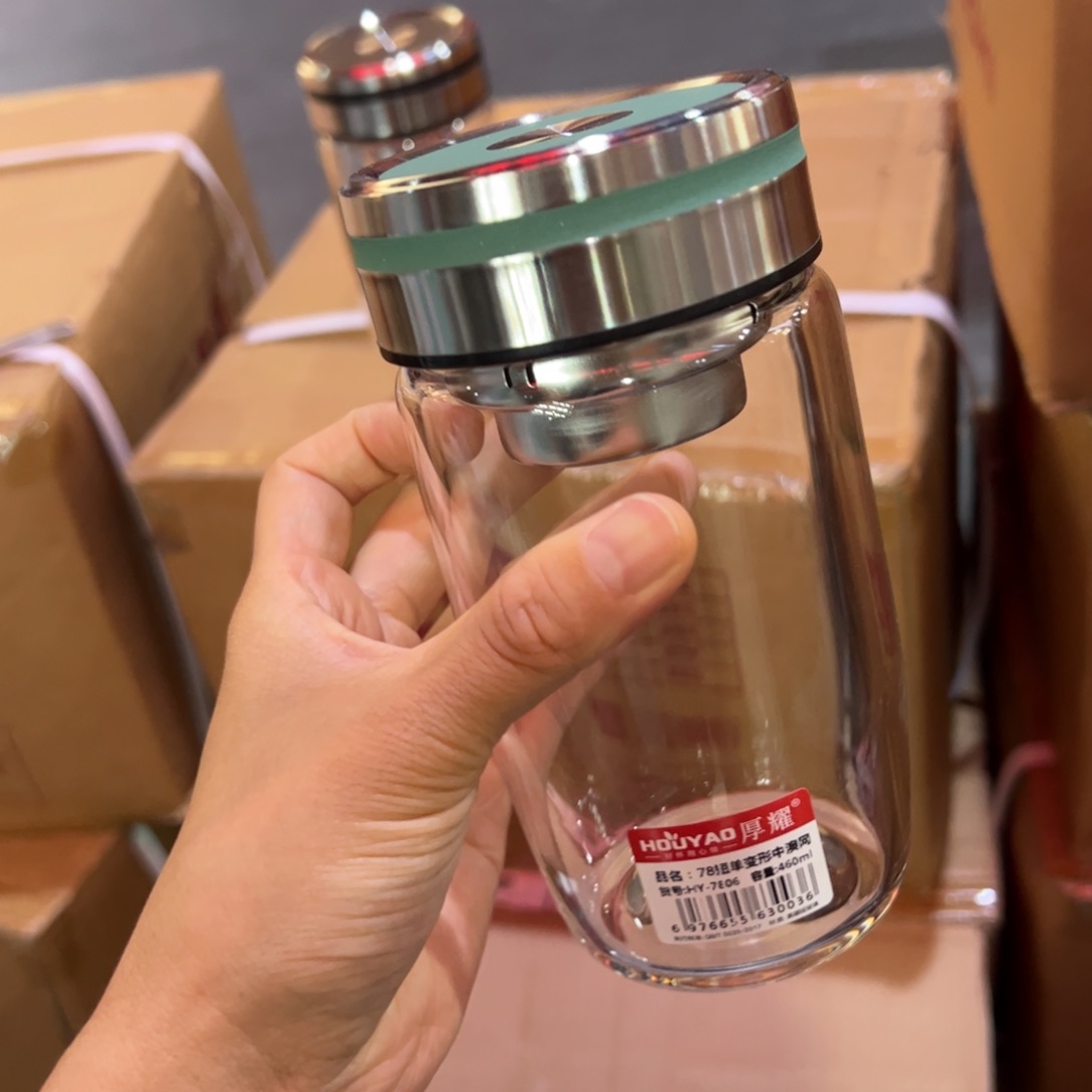 厚耀单层烫手玻璃杯460绿色玻璃杯460