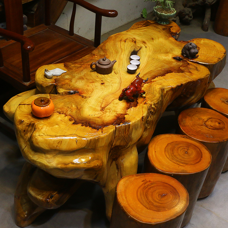 根雕茶台楠木茶桌树根茶海实木茶几家具整体木头树桩HF10748