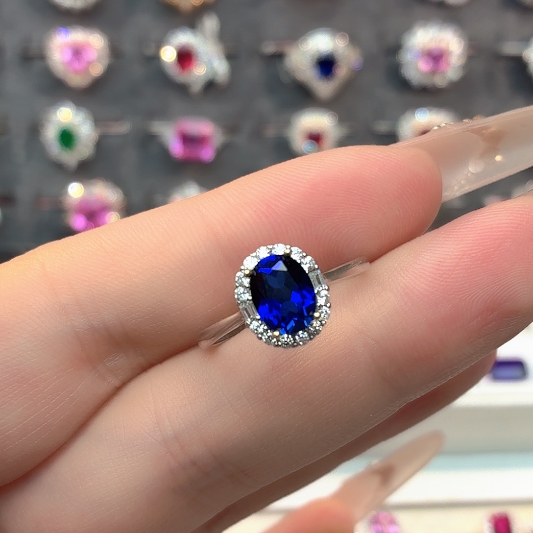 925银培育皇家蓝色宝石