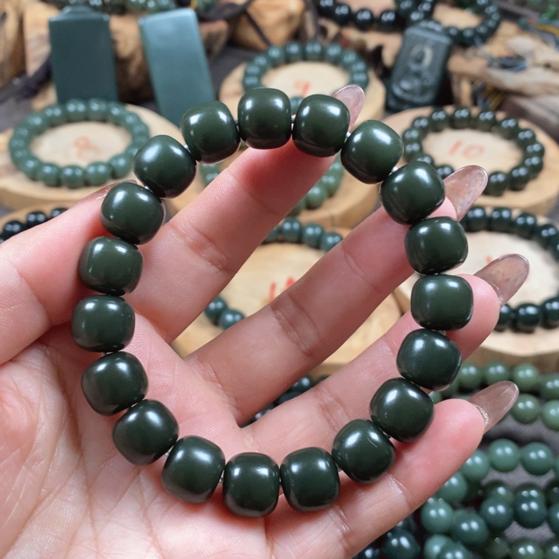 和田玉（青玉）手链未镶嵌