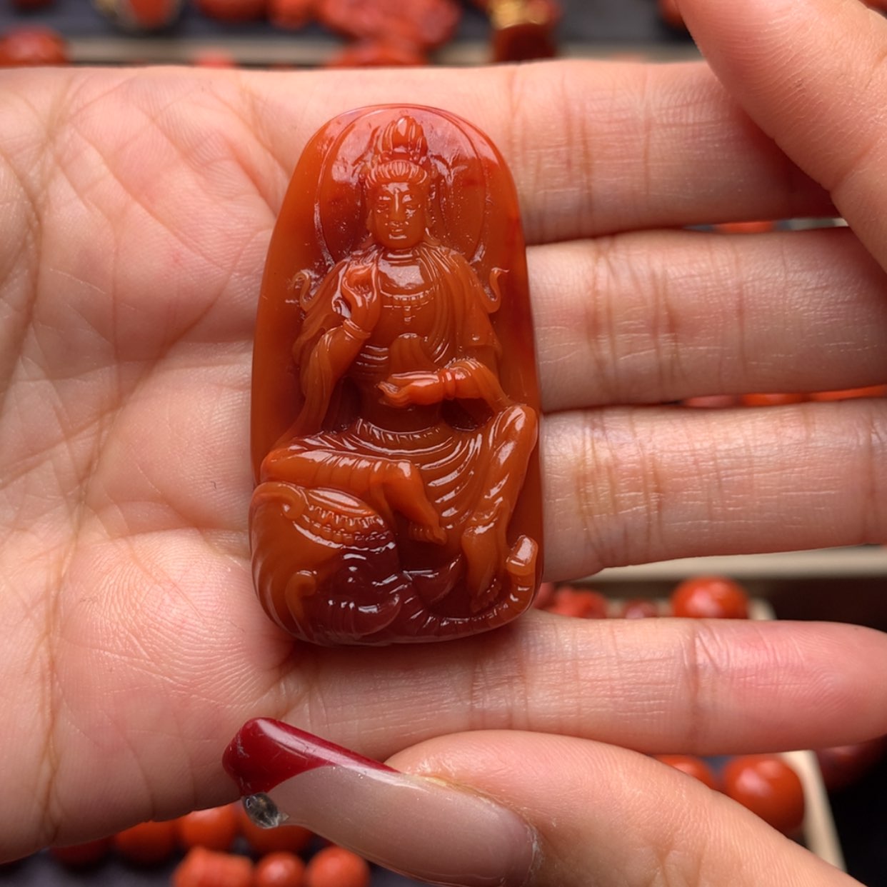 【闪购商品】南红玛瑙普贤吊坠未镶嵌