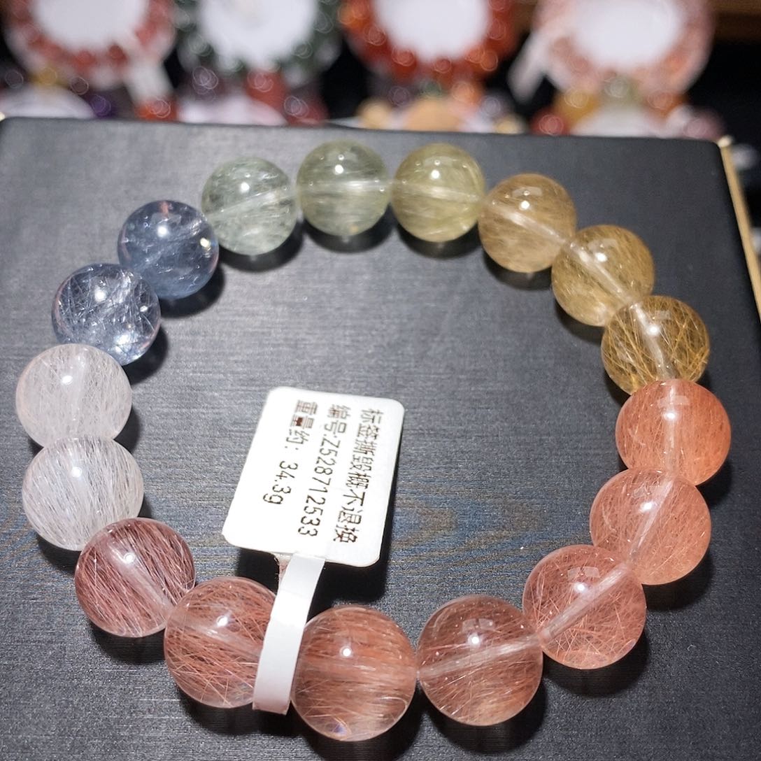 水晶手链未镶嵌F彩兔毛11.3