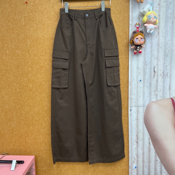 深圳出品南油TTONE秋冬新款高腰水洗多口袋显瘦工装牛仔裤女