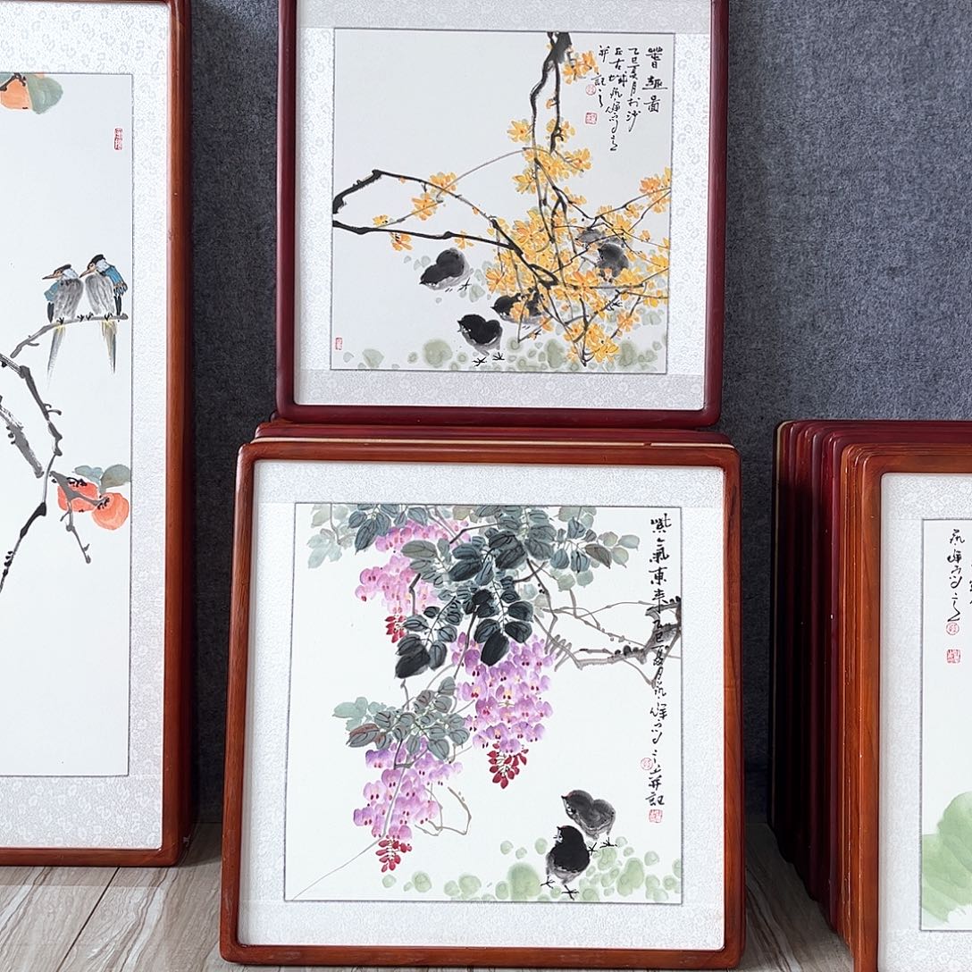 国画书画作品带框63×63