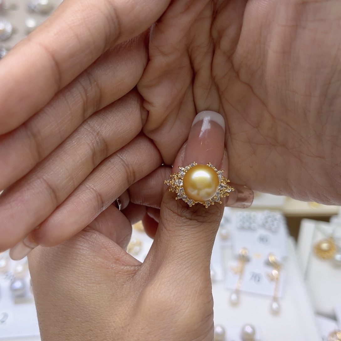 S***6淡水珍珠戒指合金